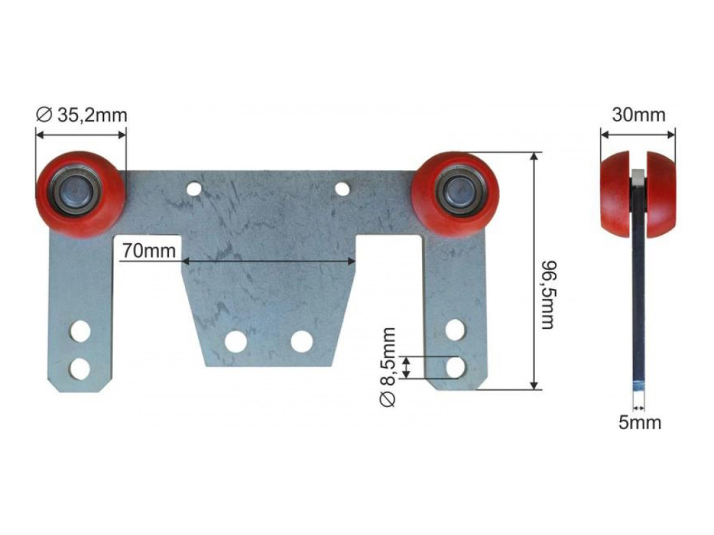 Image of Ponyva görgő kétoldalas dupla 35mm KÖGEL, HESTAL