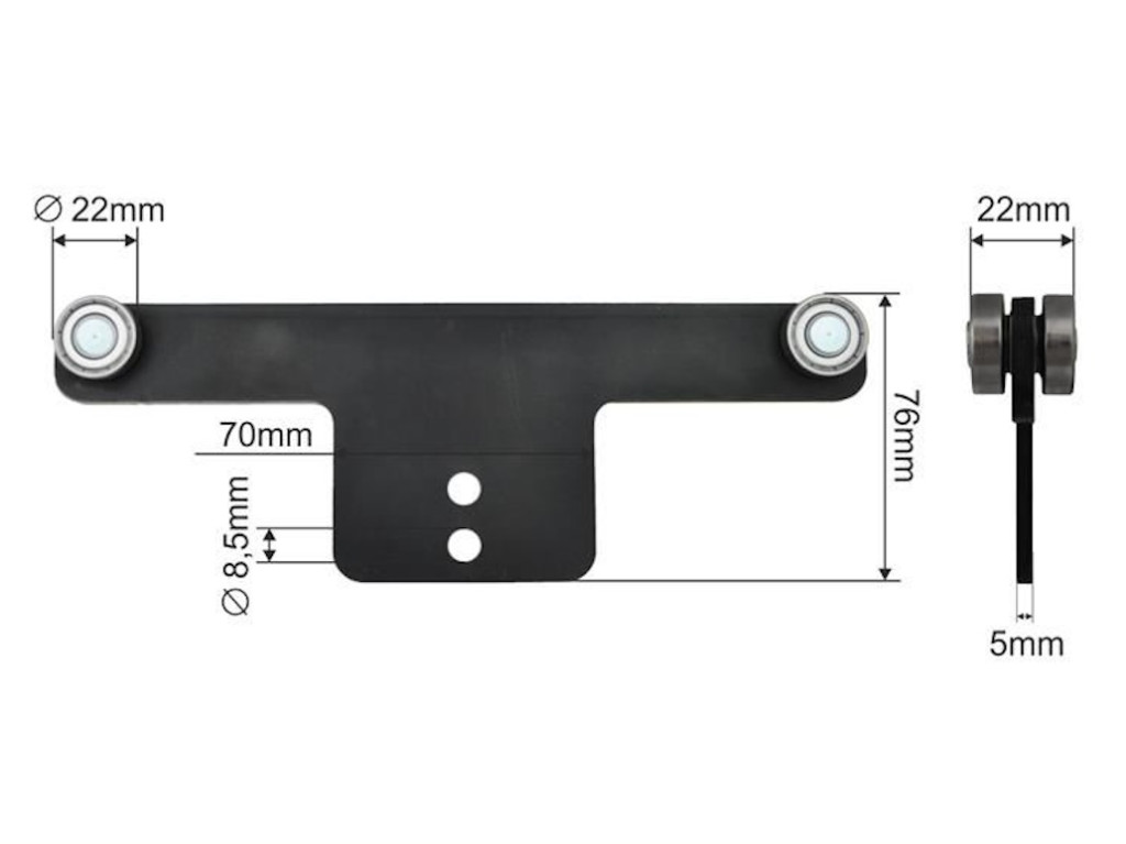 Image of Ponyva görgő kétoldalas dupla 22mm KÖGEL