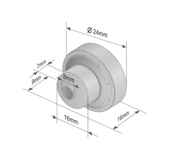 Image of Szimpla ponyva görgő 24x7/16mm EDSCHA
