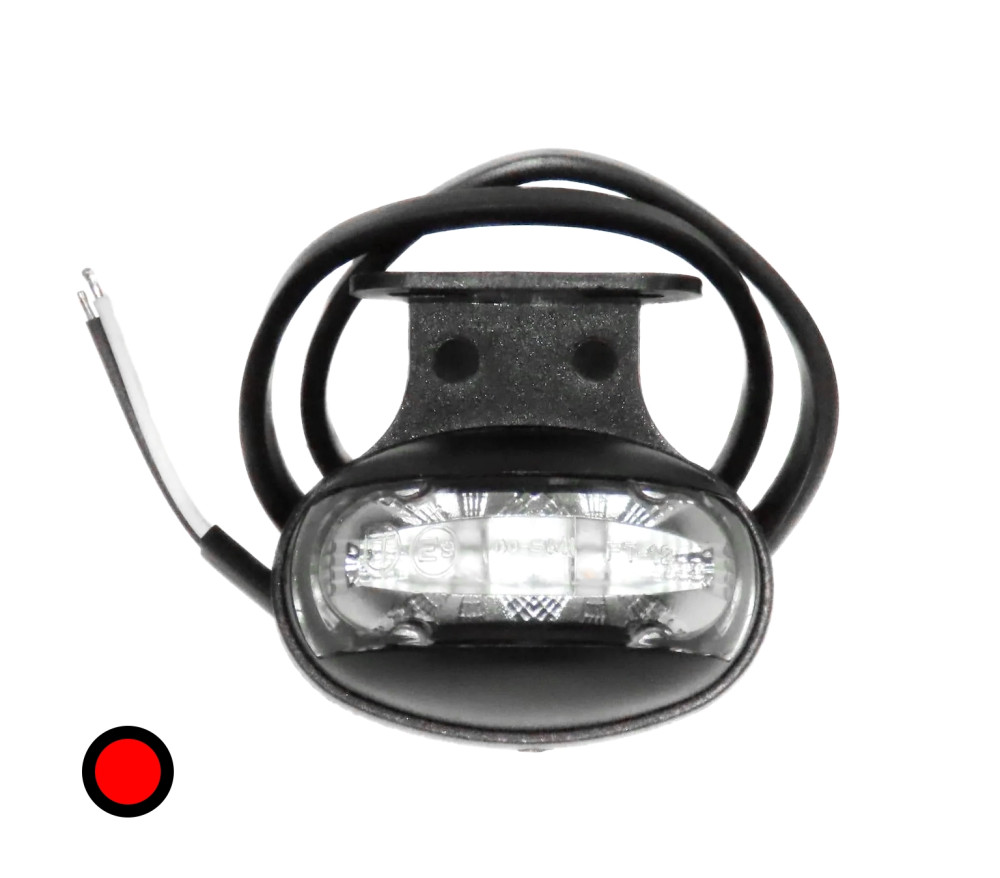 Image of Helyzetjelző lámpa 12/24V (félköríves) ledes, piros+tartó