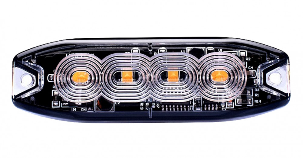 Image of 4 POWER LED-es SLIM sárga villogó modul 12/24V