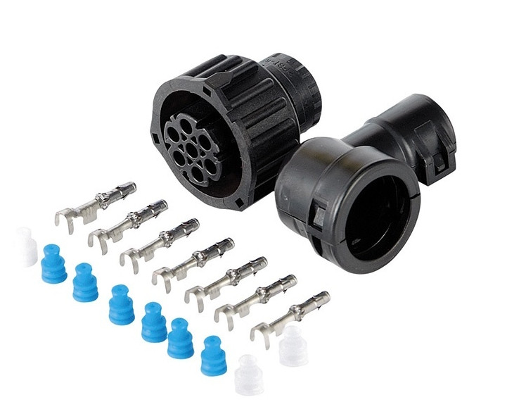 Image of 7 pol AMP csatlakozó deerékszögű műanyag kábelcsővel